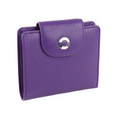 New violet wallet of cattle leather isolated