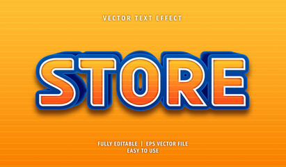 3D Store Text effect, Editable Text Style