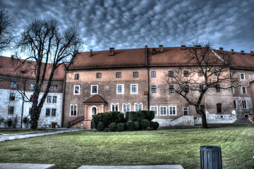 Krakow Poland 22.11.2020 The royal castle at the Wawel Castle. Wawel during the pandemic