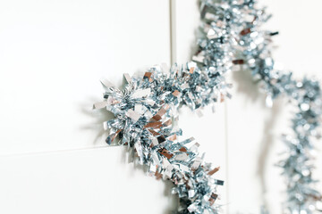 star home decor rooting for new year and Christmas, background, shiny