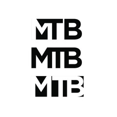 mtb monogram font logo icon design 