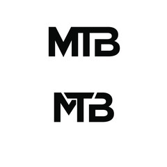 mtb monogram font logo icon design 