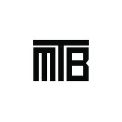 mtb monogram font logo icon design 