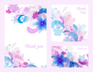 Postcards set, invitation, vector background from flowers, abstract background, floral background