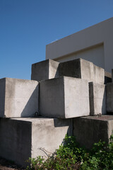 The abandoned concrete cubes