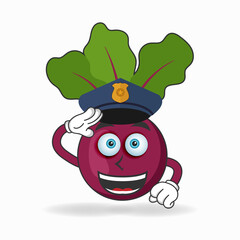The Onion Purple mascot character becomes a policeman. vector illustration