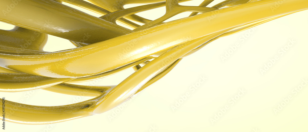Poster abstract technology background creative idea and yellow curves connection of cyber technology ai tec