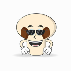 mushrooms mascot character with sunglasses. vector illustration
