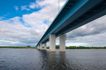 Jubilee automobile bridge across the Volga river in the city of Yaroslavl, Russia