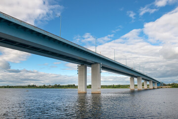 Jubilee automobile bridge across the Volga river in the city of Yaroslavl, Russia