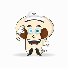 The mushrooms mascot character becomes a sailor. vector illustration