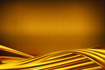 Golden abstract swoosh speed modern wave with Elegant gold stripes background. Abstract business background. Bright gold stripy metallic backdrop. Vector illustration