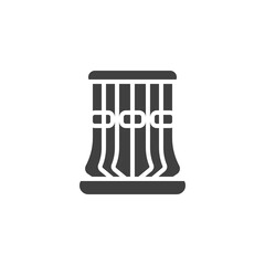 Indian musical drum vector icon. filled flat sign for mobile concept and web design. Indian drum glyph icon. Symbol, logo illustration. Vector graphics