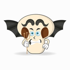 The mushrooms mascot character becomes a devil. vector illustration