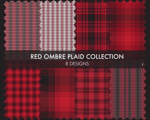Red Ombre Plaid textured Seamless Pattern Collection © Siu-Hong Mok