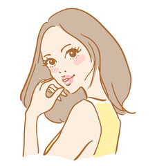 キレイ　可愛い　女性　上半身