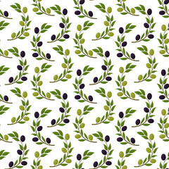 Seamless background with olive leaves. Ideal for printing on fabric or paper.