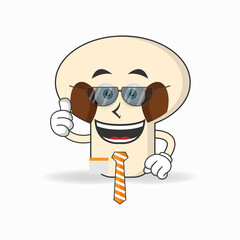 The mushrooms mascot character becomes a businessman. vector illustration