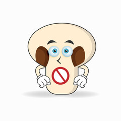 The mushrooms mascot character with a speechless expression. vector illustration