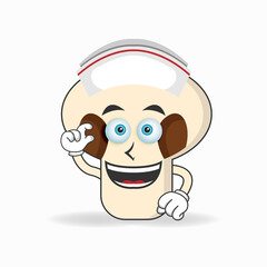 The mushrooms mascot character becomes a nurse. vector illustration