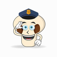 The mushrooms mascot character becomes a policeman. vector illustration