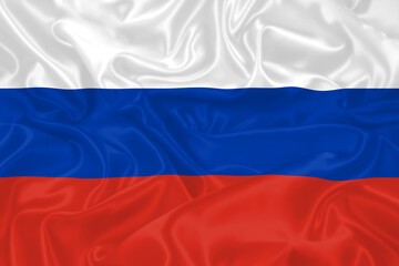 Russia Flag waving. National flag of the Russian Federation with waves and wind. Official colors and proportion. Russian Flag