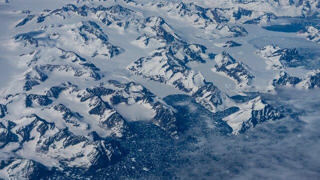 High Angle View Of Snowcapped Mountains