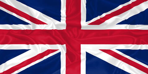United Kingdom Flag waving. National flag of United Kingdom with waves and wind. Official colors and proportion. UK country flag