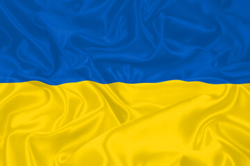 Ukraine Flag waving. National flag of Ukraine with waves and wind. Official colors and proportion. Ukrainian Flag