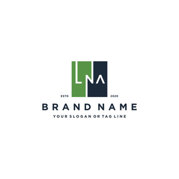 letter LNA square logo design vector