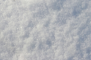 Texture of the white snow. Winter background