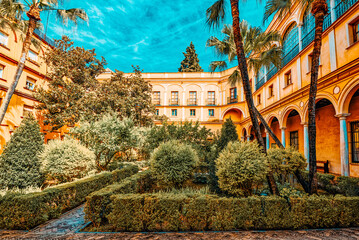  Panoramic view of inner patio- Garden of the Prince (Jardin del