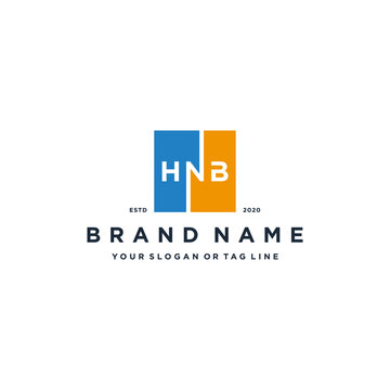 letter HNB square logo design vector