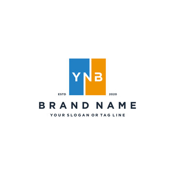 letter YNB square logo design vector