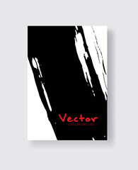 Abstract ink brush banners with grunge effect