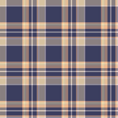 Plaid seamless pattern. Vector background of textile ornament. Flat fabric design.