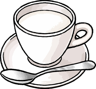 recommend clip art: 【手描き飲み物ベクターイラスト】ホットミルクのイラスト 湯気なし