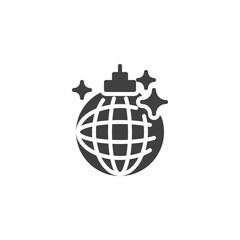 Disco ball vector icon. filled flat sign for mobile concept and web design. Party ball glyph icon. Symbol, logo illustration. Vector graphics
