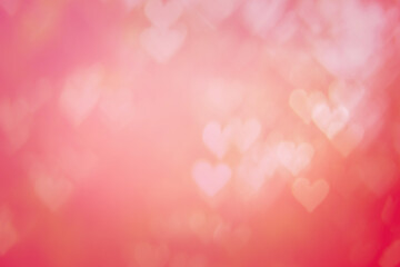 Red heat passionate and glamour bright bokeh Valentines day background banner - Abstract light red...