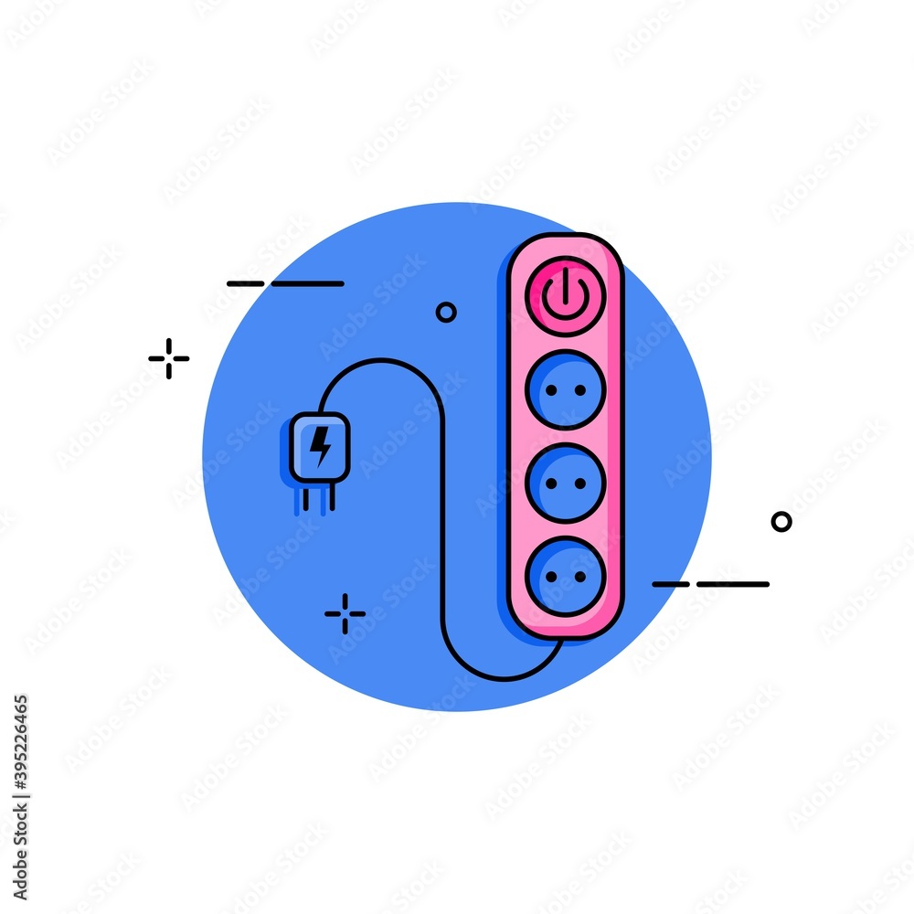 Poster electric socket simple illustration. easy to edit with vector file. can use for all your graphic des