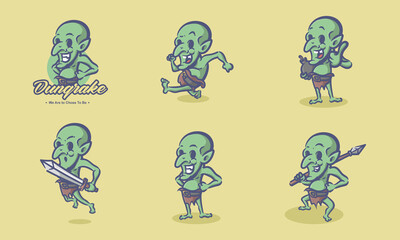 vintage goblin cartoon character badge