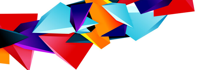 Triangle mosaic abstract background, 3d triangular low poly shapes. Geometric vector illustration for covers, banners, flyers and posters and other