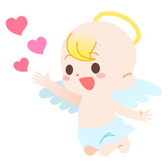 ハートを飛ばす恋のキューピッド　天使キャラクター