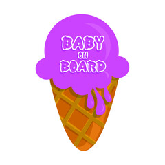 baby on board. vector sign

