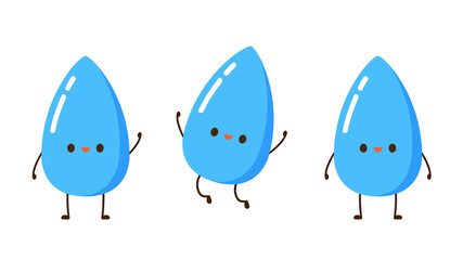 Water vector. Water drop. Water character design.