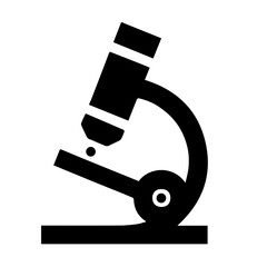 Silhouette of microscope on white background