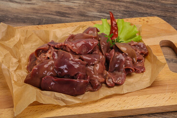 Raw chicken liver ready for cooking