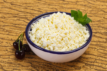 Fresh tasty curd in the bowl