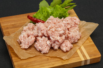 Homemade pork minced meat for cooking