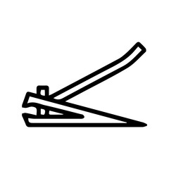 Silhouette of nail machine over white background